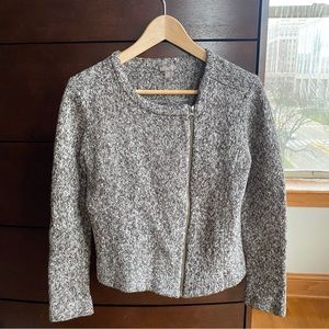 J. Jill Brown Heather Asymmetrical Full Zipper cardigan XSP